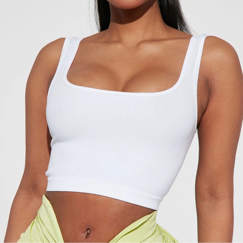 Seamless Crop Top - white